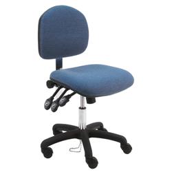 Fabric ESD Chair Desk H and Nylon Base, 17"-22" H  Three Lever Control